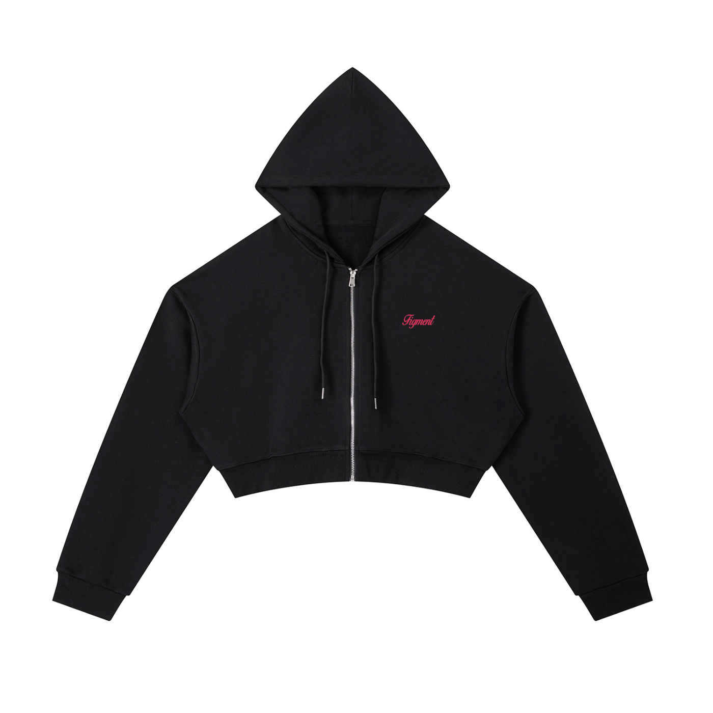 Essential Cropped Zip-Up Hoodie